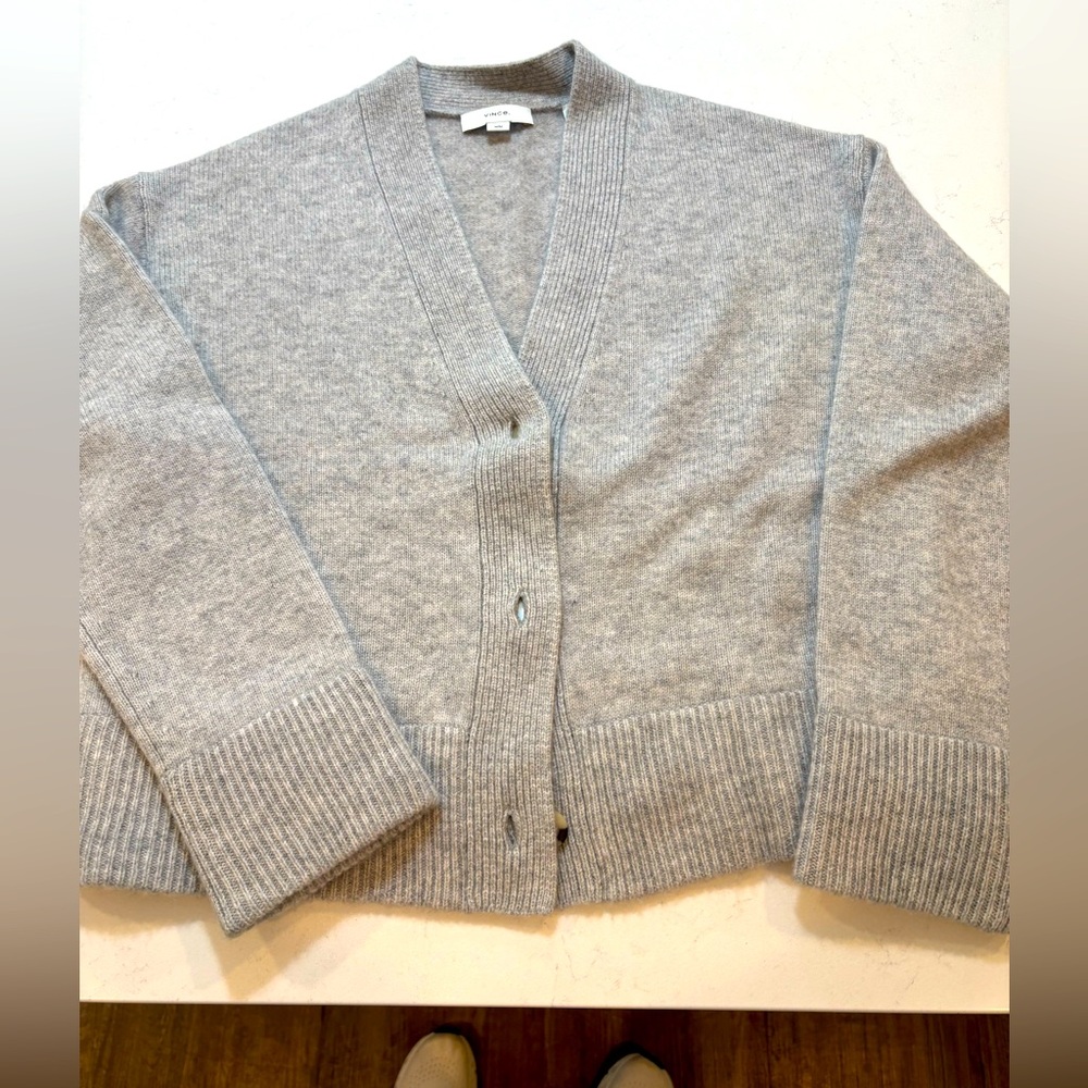 Vince Gray cashmere v neck cardigan